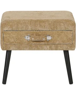 Mesa De Cabeceira Com 1 Gaveta Em Bombazine Creme Eurostar