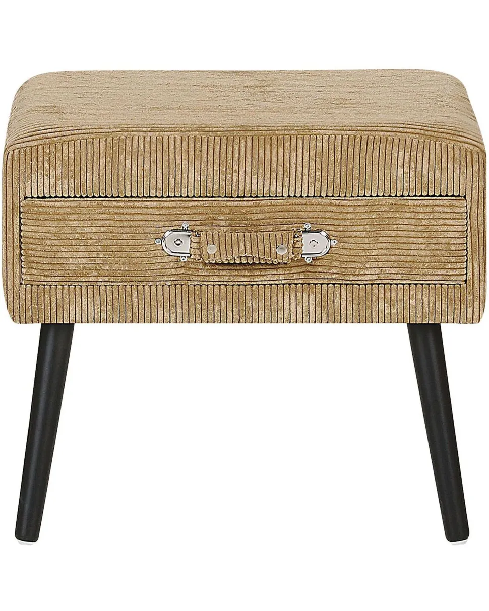 Mesa De Cabeceira Com 1 Gaveta Em Bombazine Creme Eurostar