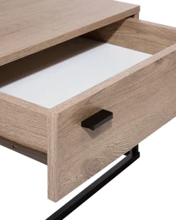 Mesa De Cabeceira Com 1 Gaveta Em Madeira Escura Cairo