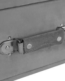 Mesa De Cabeceira Com 1 Gaveta Em Veludo Cinzento Eurostar