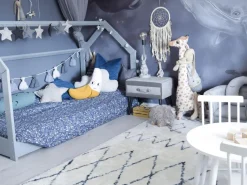 Mesa De Cabeceira Com 1 Gaveta Em Veludo Cinzento Eurostar