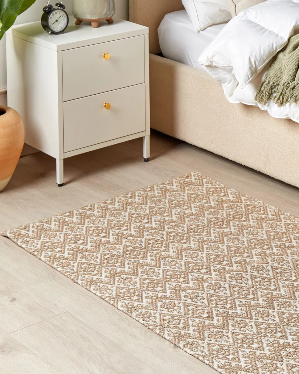 Mesa De Cabeceira Com 2 Gavetas Em Metal Branco Kylea