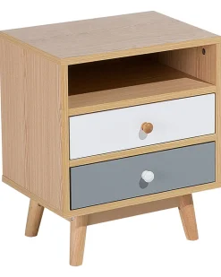 Mesa De Cabeceira Com 2 Gavetas Em Madeira Clara Fargo