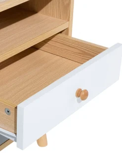 Mesa De Cabeceira Com 2 Gavetas Em Madeira Clara Fargo