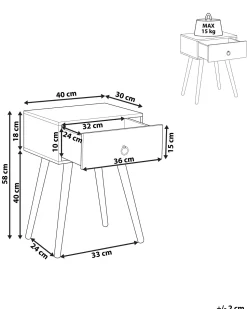 Mesa De Cabeceira Com 1 Gaveta Em Madeira Escura Batley