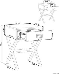Mesa De Cabeceira Com 1 Gaveta Cinzenta Monroe