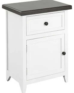 Mesa De Cabeceira Com 1 Gaveta E 1 Porta Branca E Castanha Layola