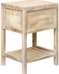 Mesa De Cabeceira Com 1 Gaveta Em Rattan Cor De Madeira Clara Esto