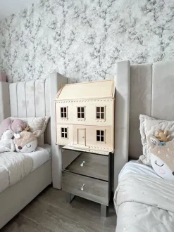 Mesa De Cabeceira Com 2 Gavetas Em Efeito Espelhado Prateado Nesle