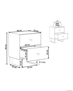 Mesa De Cabeceira Com 2 Gavetas Em Efeito Espelhado Prateado Nesle
