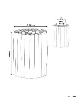 Mesa De Cabeceira Redonda Preta Altata