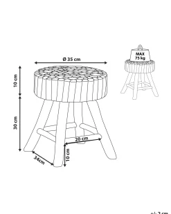 Mesa De Cabeceira Redonda Em Madeira Clara Nampa