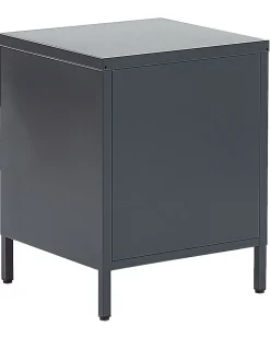 Mesa De Cabeceiracom 2 Gavetas Em Metal Cinzento Escuro Malavi