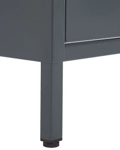 Mesa De Cabeceiracom 2 Gavetas Em Metal Cinzento Escuro Malavi