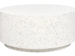Mesa De Centro Branca Com Efeito Terrazzo Trezzo