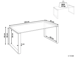 Mesa De Centro Dourada Com Tampo De Vidro Tilon