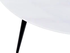 Mesa De Centro Efeito De Marmore Branco Com Preto Effie