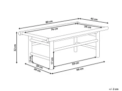 Mesa De Centro Em Bambu Claro 80 X 45 Cm Todi