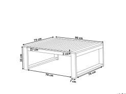 Mesa De Centro Em Madeira Escura De Acacia 90 X 75 Cm Timor Ii
