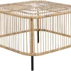 Mesa De Centro Em Rattan Natural E Preto 67 X 67 Cm Cesenatico