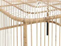 Mesa De Centro Em Rattan Natural E Preto 67 X 67 Cm Cesenatico