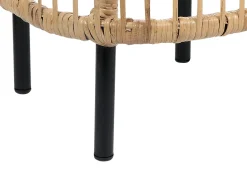 Mesa De Centro Em Rattan Natural E Preto 67 X 67 Cm Cesenatico