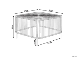 Mesa De Centro Em Rattan Natural E Preto 67 X 67 Cm Cesenatico