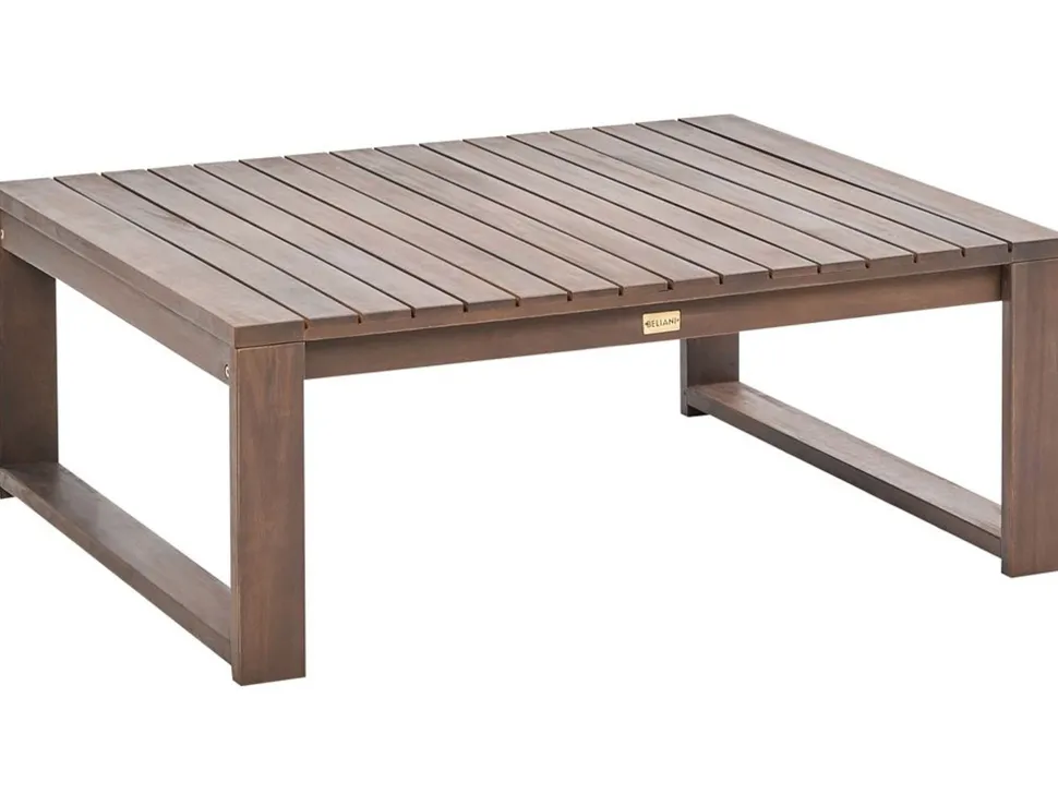 Mesa De Centro Madeira De Acacia Certificada Escura 90 X 75 Cm Timor Ii