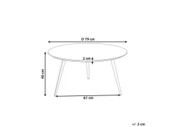 Mesa De Centro Preta Com Efeito De Betao Cinzento Effie