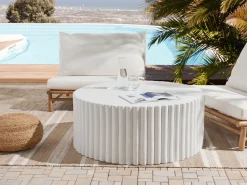 Mesa De Centro Redonda Branca Pozza