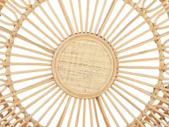 Mesa De Centro Redonda Para Jardim Em Rattan Natural 85 Cm Randazzo