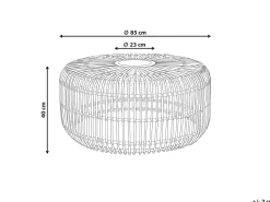Mesa De Centro Redonda Para Jardim Em Rattan Natural 85 Cm Randazzo
