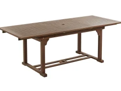 Mesa De Jantar De Jardim Extensivel Em Madeira Escura De Acacia 160/220 X 90 Cm Amantea