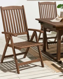 Mesa De Jantar De Jardim Extensivel Em Madeira Escura De Acacia 160/220 X 90 Cm Amantea