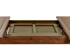 Mesa De Jantar De Jardim Extensivel Em Madeira Escura De Acacia 160/220 X 90 Cm Amantea