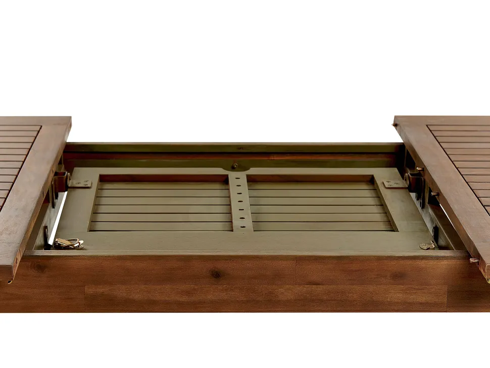 Mesa De Jantar De Jardim Extensivel Em Madeira Escura De Acacia 160/220 X 90 Cm Amantea