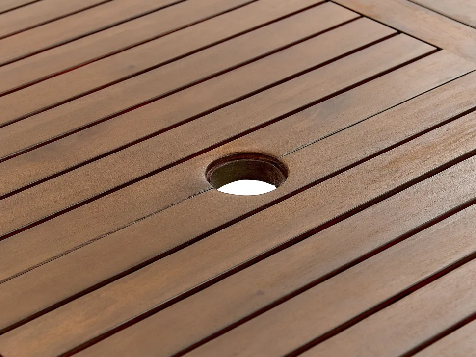 Mesa De Jantar De Jardim Extensivel Em Madeira Escura De Acacia 160/220 X 90 Cm Amantea