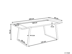 Mesa De Jantar Efeito De Marmore E Dourado 90 X 200 Cm Martynika