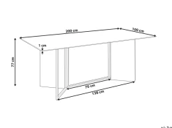 Mesa De Jantar Em Efeito De Marmore E Dourada 100 X 200 Cm Calcio