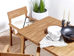 Mesa De Jantar Em Madeira De Acacia Clara 180 X 90 Cm Fornelli