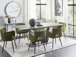 Mesa De Jantar Extensivel Em Efeito De Betao 160/200 X 90 Cm Alcantra