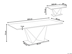 Mesa De Jantar Extensivel Em Efeito De Betao 160/200 X 90 Cm Alcantra