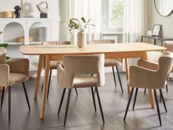 Mesa De Jantar Extensivel Castanha Clara 150/190 X 90 Cm Madox