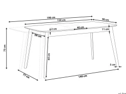 Mesa De Jantar Extensivel Castanha Clara 150/190 X 90 Cm Madox