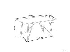 Mesa De Jantar Preto 140 X 80 Cm Annika