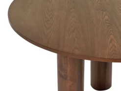 Mesa De Jantar Redonda Cor De Madeira Escura 120 Cm Orin