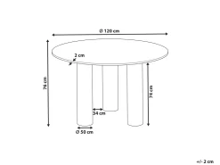 Mesa De Jantar Redonda Cor De Madeira Escura 120 Cm Orin