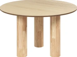 Mesa De Jantar Redonda Cor De Madeira Clara 120 Cm Orin