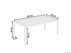 Mesa De Jardim Castanha Clara E Preta 180 X 90 Cm Vernio