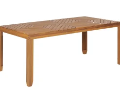 Mesa De Jardim Em Madeira De Acacia Clara 180 X 90 Cm Baratti